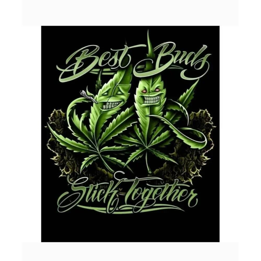 Pot Leaf Weed Lux Blanket Best Buds Stick Together Plush Mary Jane Friends 45x60